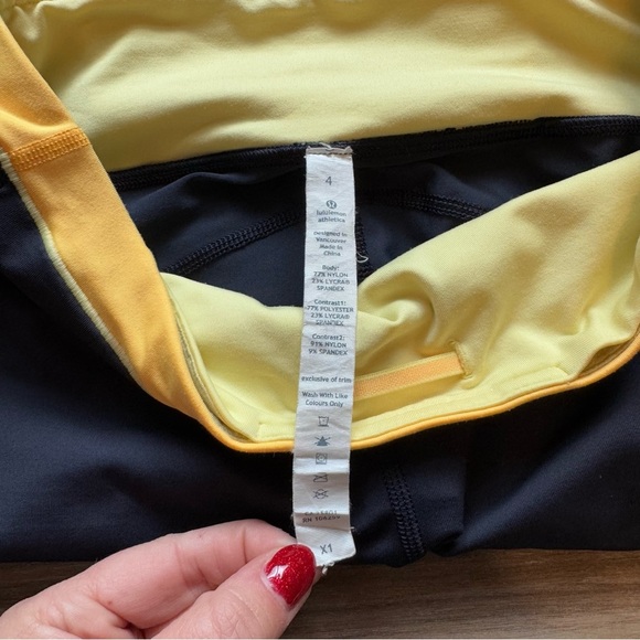 lululemon athletica Black and Yellow Stripe Leggings - Picture 5 of 7